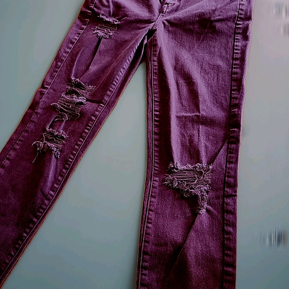 American Eagle Women's Jegging Jeans, Super High Rise, Size 4, Long Plum - Picture 8 of 11